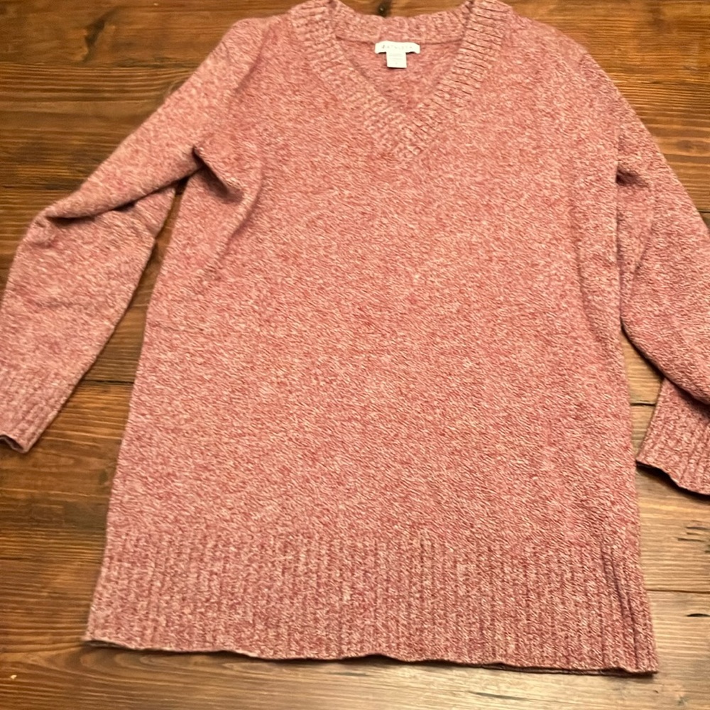 Athleta Vital V-Neck Tunic Sweater, cashmere wool blend, S.